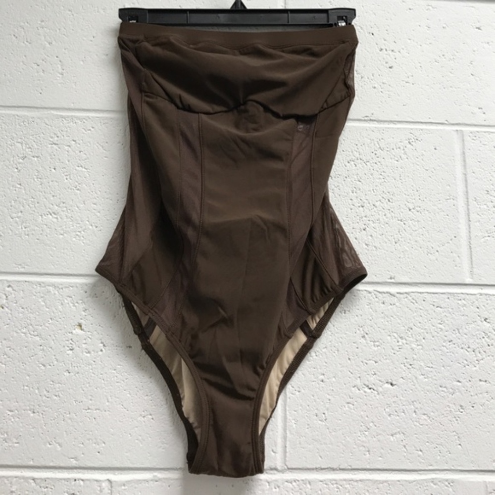 New Mirame Brown One Piece Strapless Swimsuit